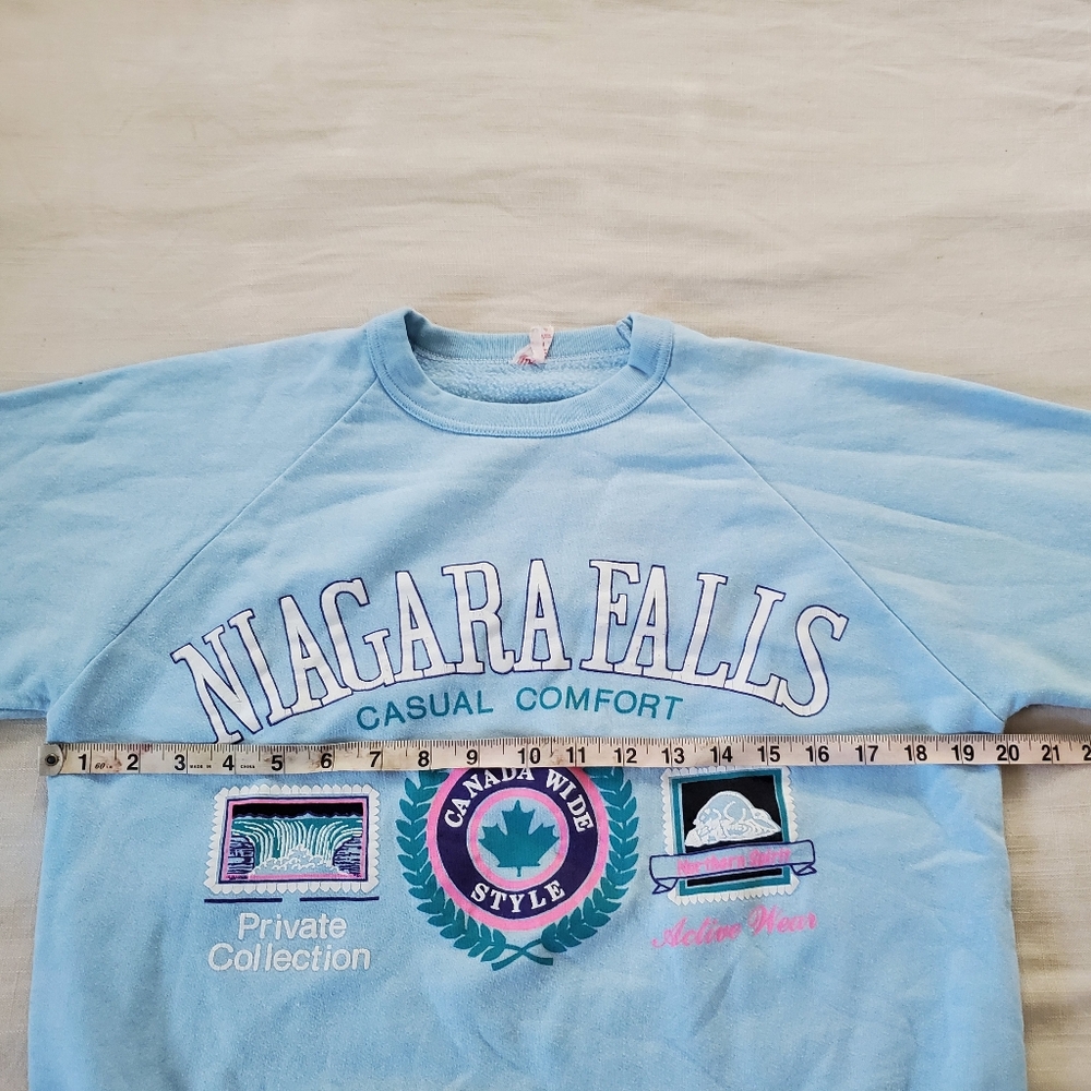 Vintage Blue Niagara Falls Sweatshirt Adult Small Womens Travel Souvenir - Picture 5 of 7